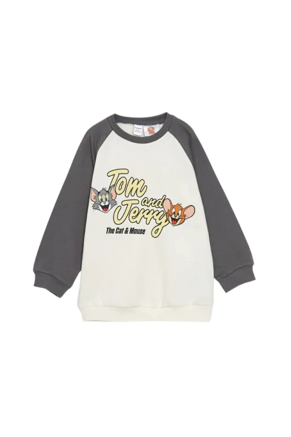 Tom and Jerry Sweatshirt for Boys – Off-White Raglan