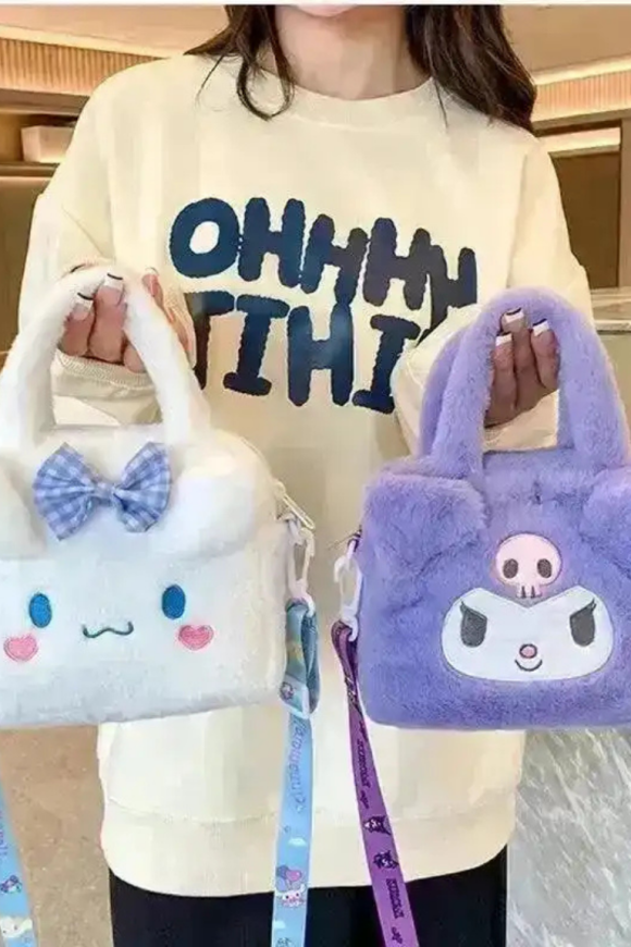 Sanliou Kuromi & Cinnamoroll Plush Sling Bags