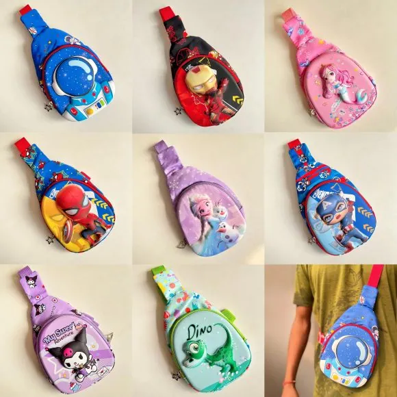 Crossbody Bag for Kids – 3D Cartoon Chest Bag
