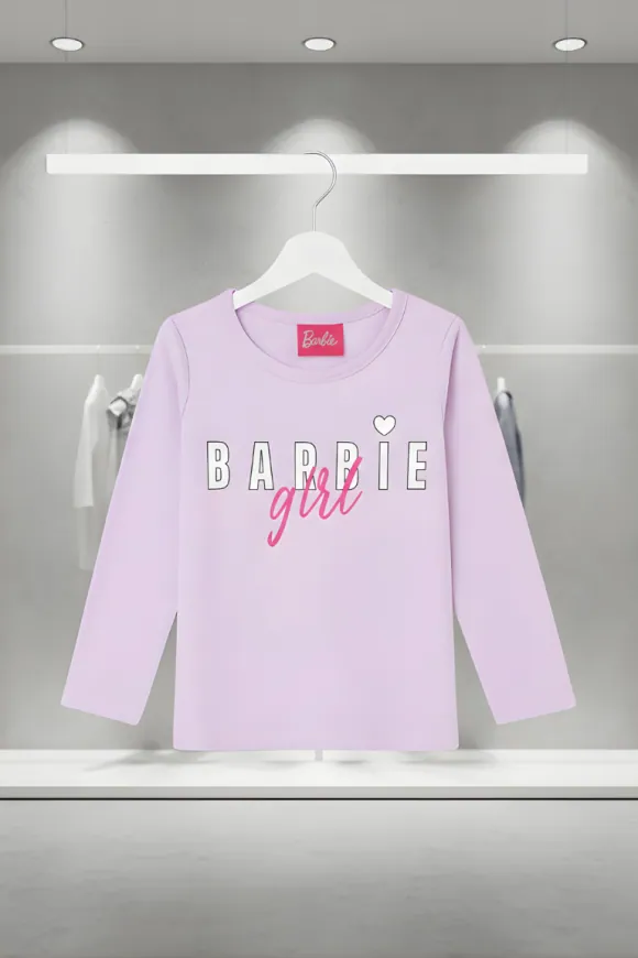 Barbie T-Shirt for Girls – Lavender Full Sleeve