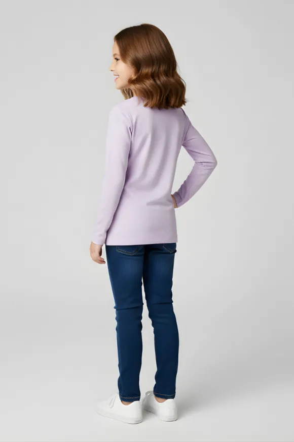 Barbie Girl Full Sleeve T-Shirt for Girls – Lavender – view 2