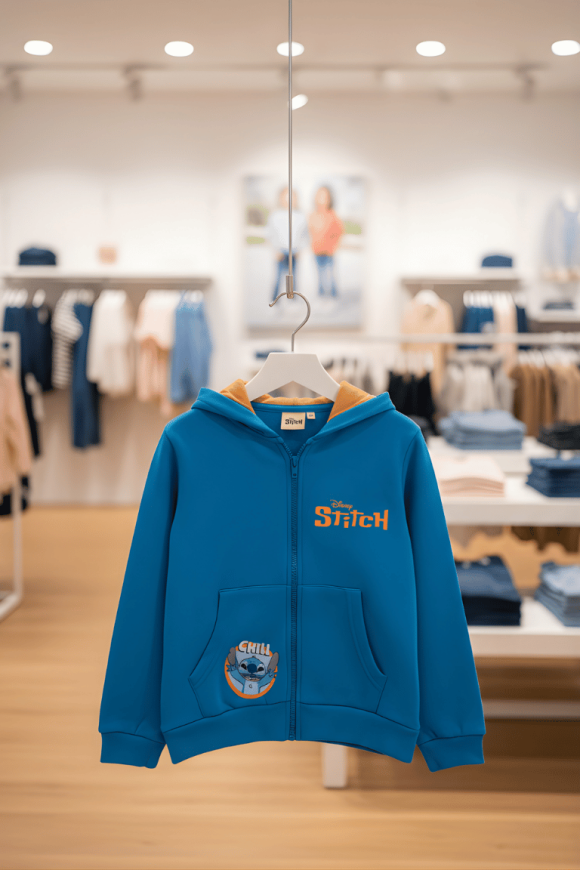 Stitch Hooded Sweatshirt for Kids – "Chill" Edition
