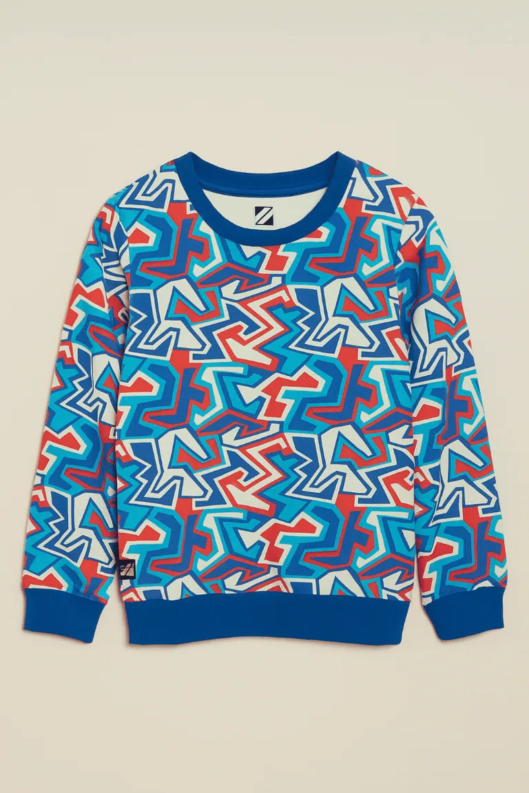 Zigzag Sweatshirt for Kids – Multicolour Print