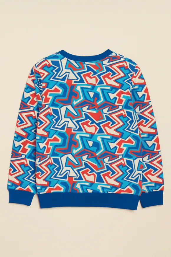 Zigzag Print Sweatshirt for Kids – Multicolour – view 2