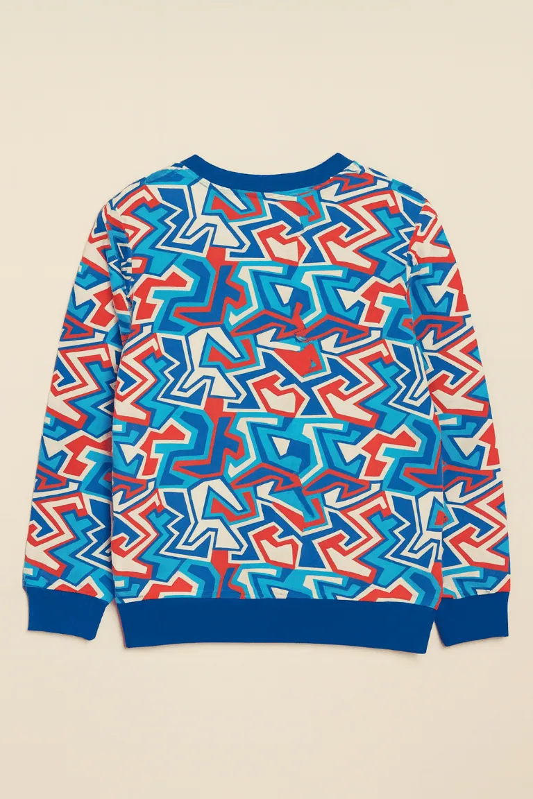 Zigzag Print Sweatshirt for Kids – Multicolour – view 2