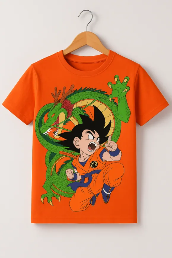 Dragon Ball Z T-Shirt for Boys – Orange Goku & Shenron