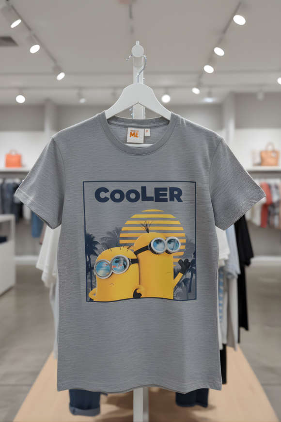 MINIONS Grey "COOLER" T-Shirt for Boys