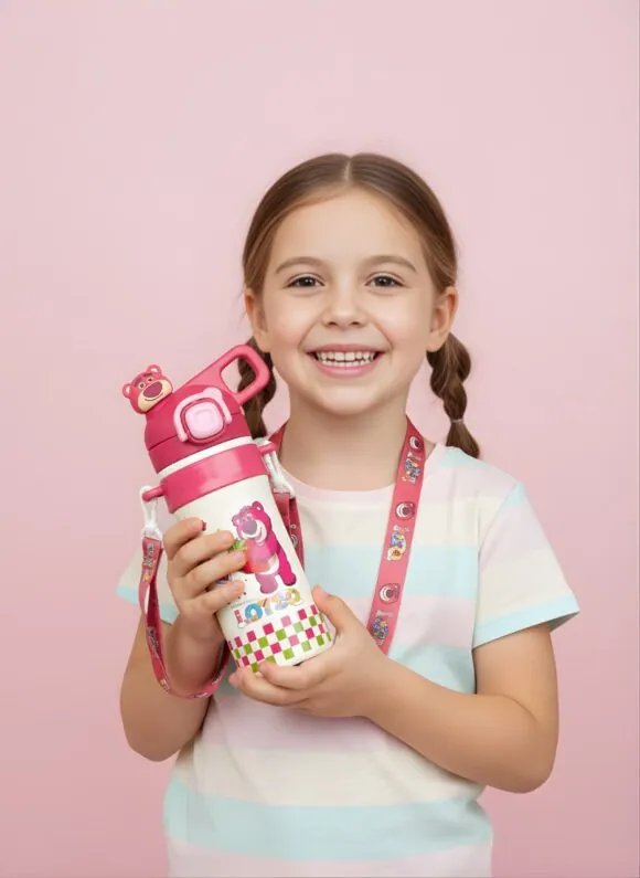 Disney Toy Story Lotso 600 ml SS316 Sipper Bottle with Strap – view 2